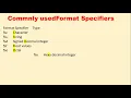 Format Specifiers in C