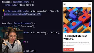 Coding walkthrough building a website w HTML SCSS JS