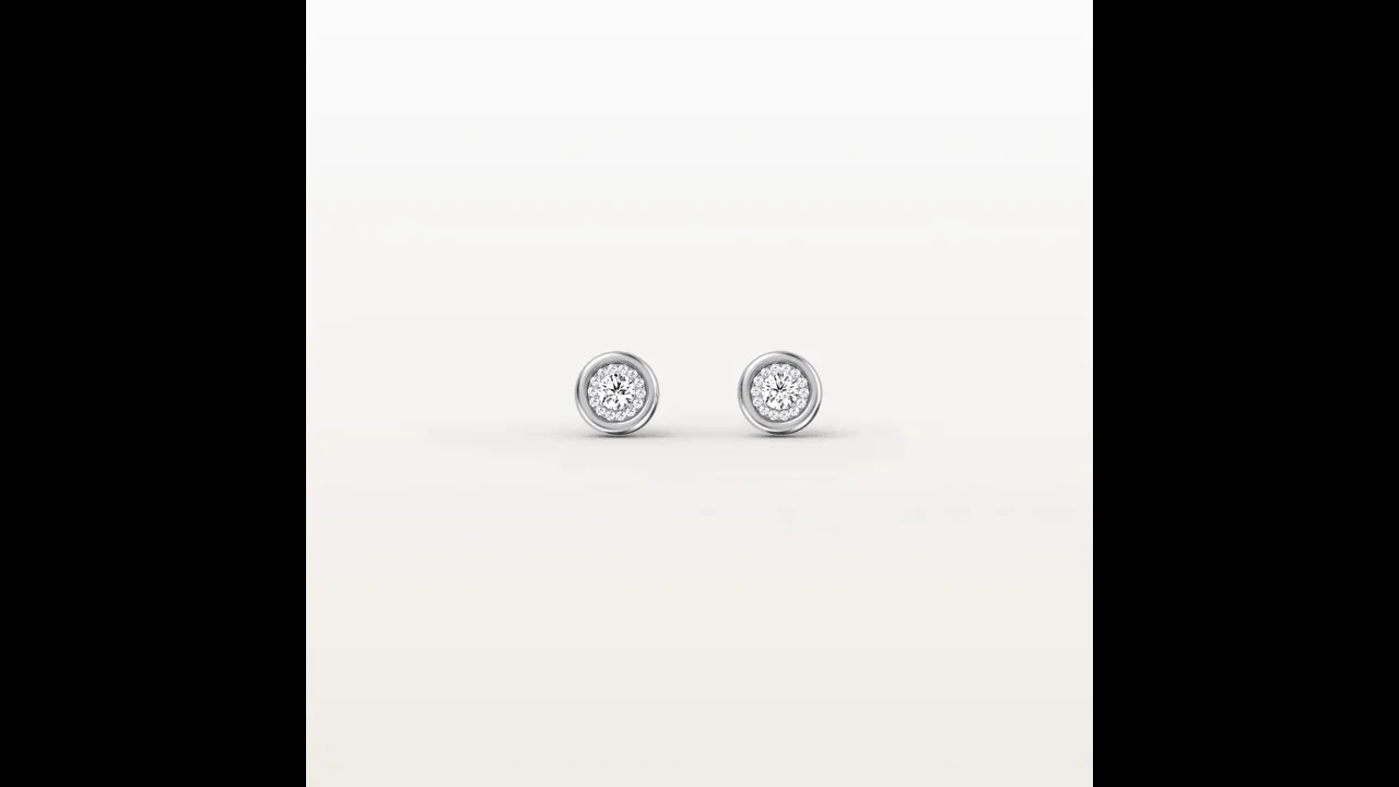 Bezel Set Lab-Grown Diamond Bubble Stud Earrings in 14K Gold/Platinum