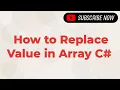 How to Replace value in Array in c Basic Program In c