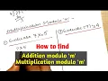 Addition modulo m Multiplication modulo m Residue classes modulo m