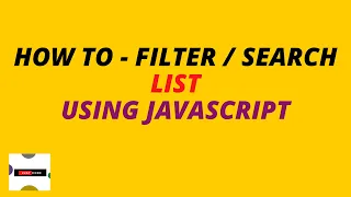 How to create a filter list with JavaScript