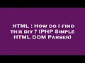 HTML How do I find this div PHP Simple HTML DOM Parser