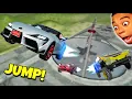 All Nitro Cars Round Hole Jump Extreme Car Driving Simulator