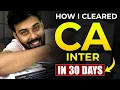 Last 30 Days to CA Inter Sep 26 MASTER STRATEGY CA Inter September 2026 CA Inter ICAI