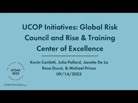 Download MP3 UCOP Initiatives: Global Risk Council and Risk and Safety Training Center of Excellence