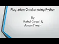 Plagiarism Checker Using Python