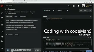 Codewars 7 kyu All Unique JavaScript