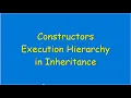 Constructors Execution Hierarchy in Inheritance