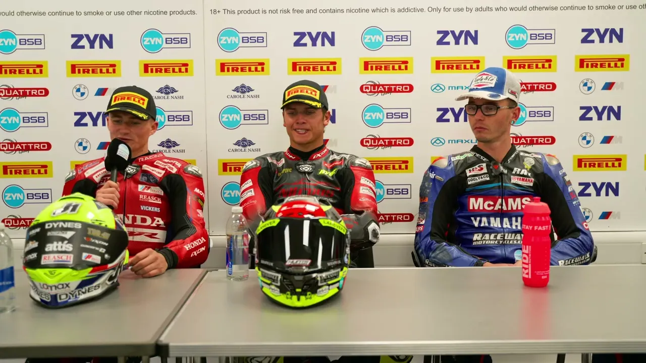 2026 ZYN BSB - Round 10 - Donington Park - Front row Qualifying reactions