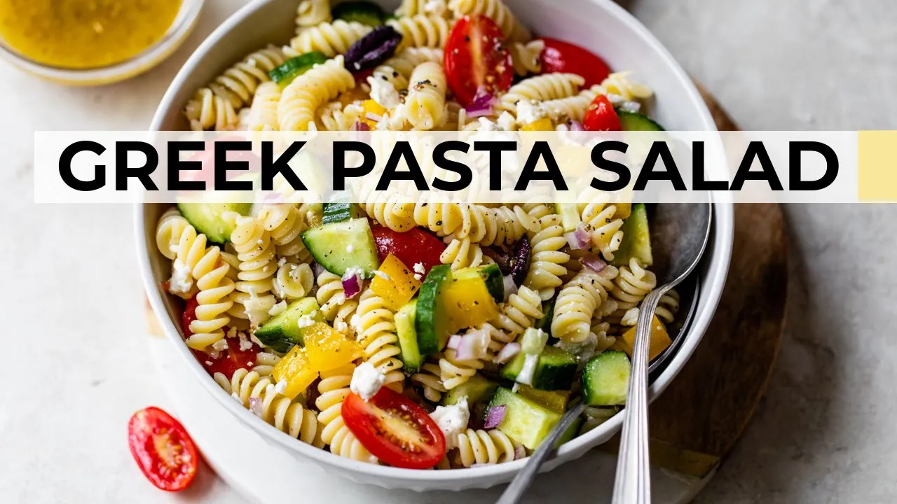 GREEK PASTA SALAD   easy, healthy recipe