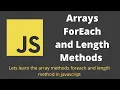 23 ForEach and Length methods in Javascript Arrays