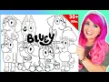 Coloring Bluey Friends Coloring Pages Bluey Bingo Coco Socks Rusty Lucky Honey Markers