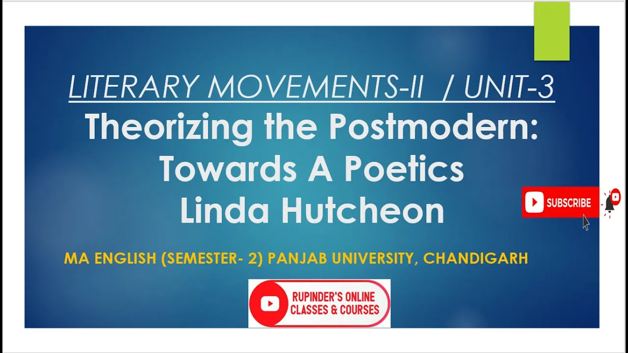 #TheorizingThePostmodern #2ndsem #lindaHutcheon #literarymovements #maenglish #postmodernism #unit3