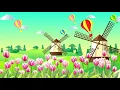 Download Lagu Cartoon field windmill stage background - LED Background 4K