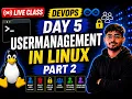 DevOps Day 5 User Management in Linux Part 2 Linux User Management Commands Hindi 2026