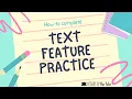 How To Text Features Practice Activity