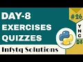 InfyTQ Programming Fundamentals Using Python Day 8 Exercises and Quizzes