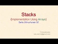STACKS USING ARRAYS - DATA STRUCTURES