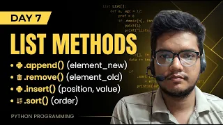 Python Day 7 List Methods Explained with Examples Vidhya Gain