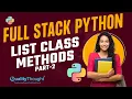 Control Flow List Class Methods - Part 2 Python Tutorial for Beginners Best Software Training