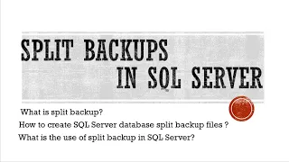How to create SQL Server database split backup files SQL SERVER - Creating Multiple Backup Files