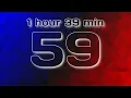 1 hour 40 min 100 minute 6000 second Blue and Red Count Up Timer - Silent