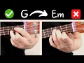 The EASY Way To Change Chords From G to Em on Ukulele