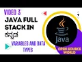 DATA TYPES AND VARIABLES IN CORE JAVA JAVA FULL STACK COURSE IN KANNADA OSW 3