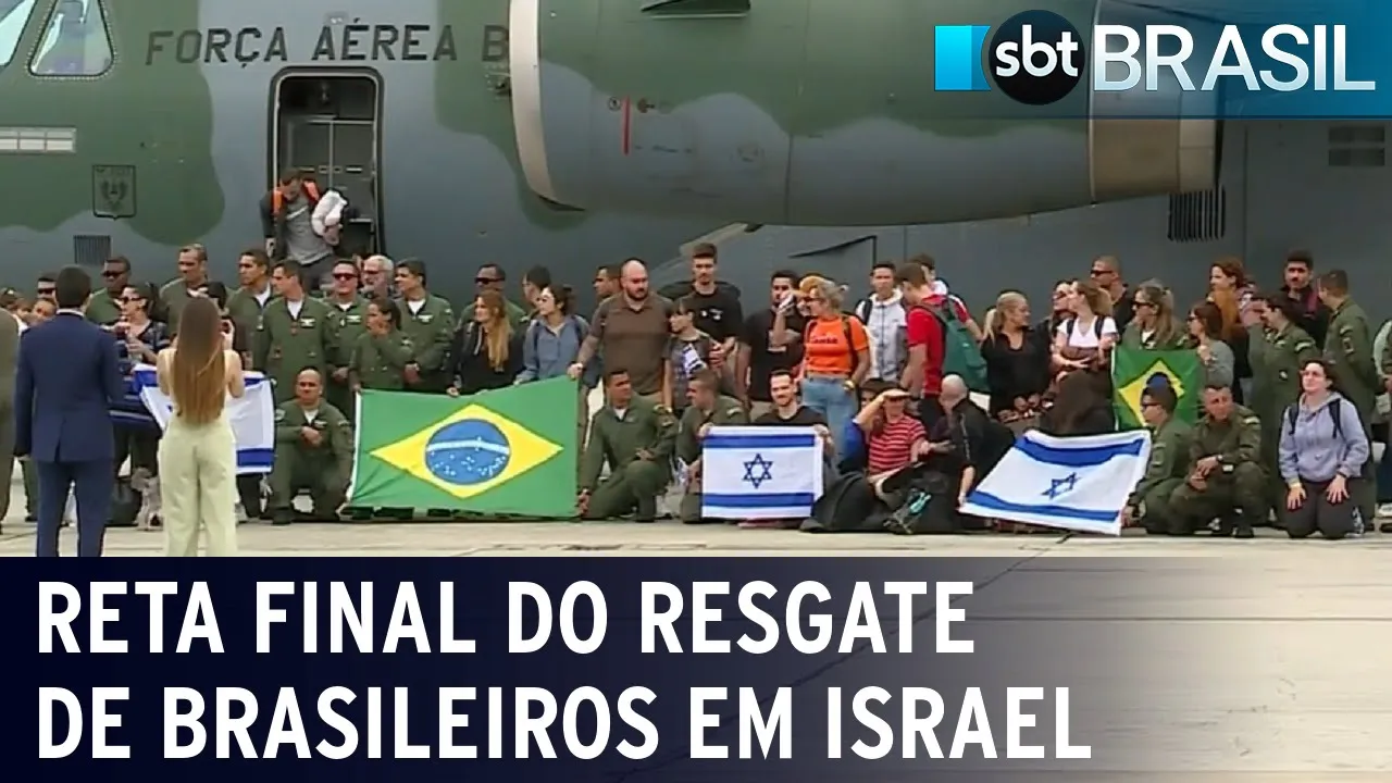Avião da FAB chega ao Brasil trazendo 69 passageiros vindos de Israel | SBT Brasil (21/10/23)