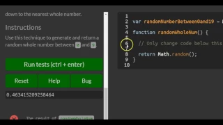 Generate Random Whole Numbers with Javascript freeCodeCamp Basic Javascript