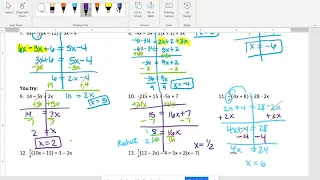 Solve Equations with Variables on Both Sides part 2