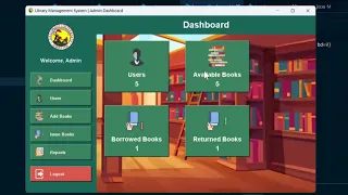 Dashboard Admin - Library System Python Tkinter SQLITE