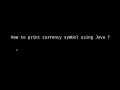 How to Print currency symbol using Java java currency symbol currency symbol java Currency