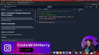 Comments Escape Sequences Print Statement Python Tutorial Day