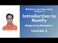Introduction to NumPy Tutorial 2 Numpy Array Dimension s