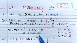stop method in java multithreading Learn Coding