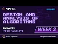 Design Analysis of Algorithms Week 2 Solutions NPTEL 2026