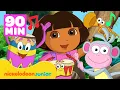 Dora | Marathon d'ÉPISODES COMPLETS DE Dora Marathon ! ➡️ | 90 minutes! | Nickelodeon Jr. Francea