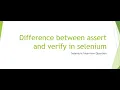 What is the difference between Assert and Verify in Selenium Automation Interview Question Java