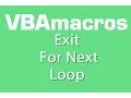 Exit For Next Loop - VBA Macros