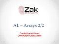 AS Arrays - Part Bubble Sort PP Questions AS Level By Zak
