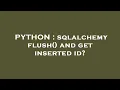 PYTHON sqlalchemy flush and get inserted id
