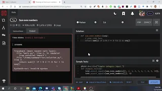 Codewars Sum even numbers Python