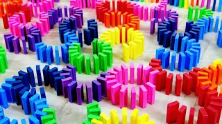 RAINBOW Dominoes Compilation | 20 Minutes Of Dominoes