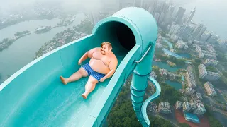 he went on the SCARIEST water slide in the world..