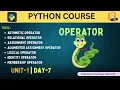 Day 7 Unit 1 Python Programming Class 12 Semester 3 Python Operators