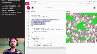 CP1 Object-Oriented Programming in P5JS - List of Objects