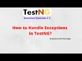 - 3 How to Handle Exceptions in TestNG NATASA Tech