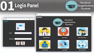 Student registration system Student Management System in java Login Panel Part1